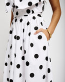 Cotton Poplin Skirt in Spot