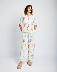 Revere Collar  Shirt with Cocktail Print