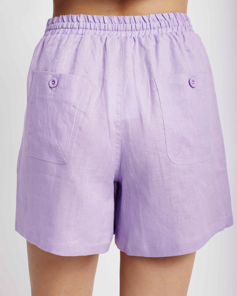 Me&B. Women's clothing. Shorts. Linen Shorts. Lilac Linen Shorts. Linen Set. Local South African Brand.