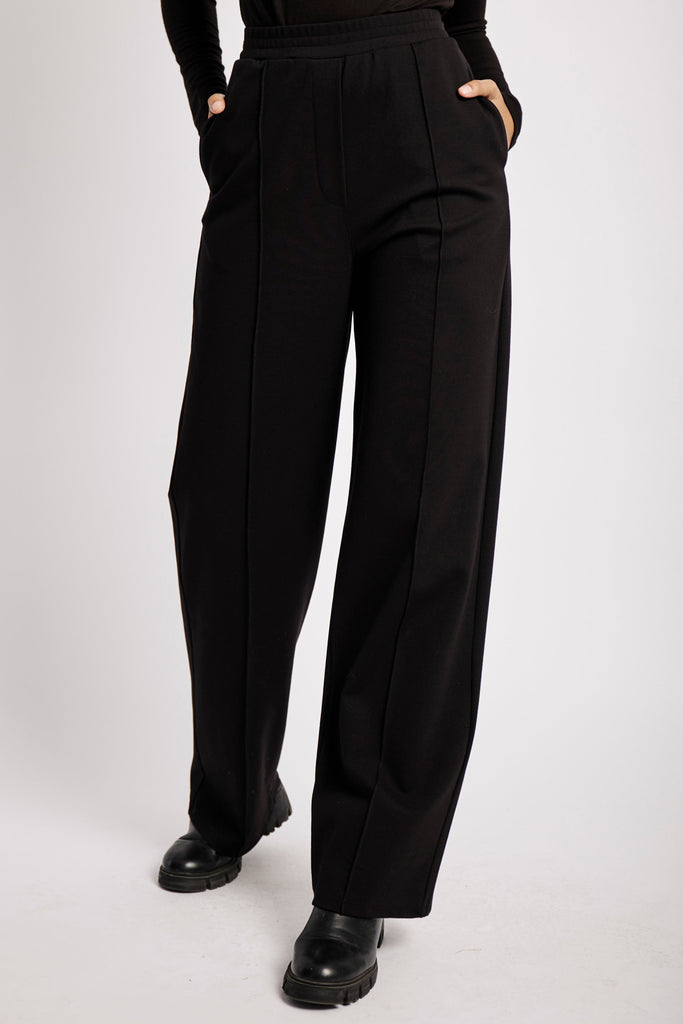 Casual Tailored Ponti Pants in Black - Me&B