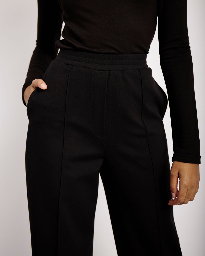 Casual Tailored Ponti Pants in Black - Me&B