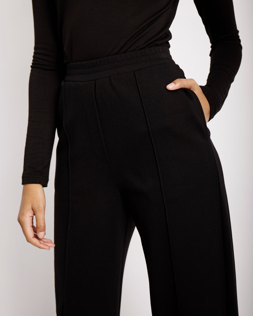 Casual Tailored Ponti Pants in Black - Me&B