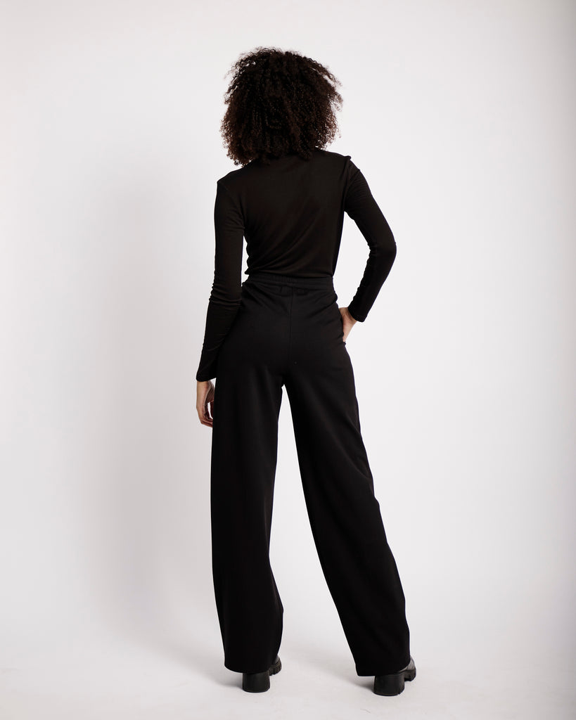 Casual Tailored Ponti Pants in Black - Me&B