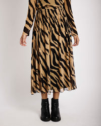 Pleated Mesh Skirt in Big Zebra - Me&B
