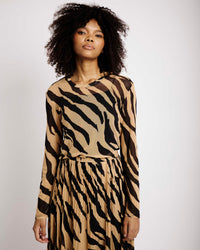 Pleated Mesh Skirt in Big Zebra - Me&B