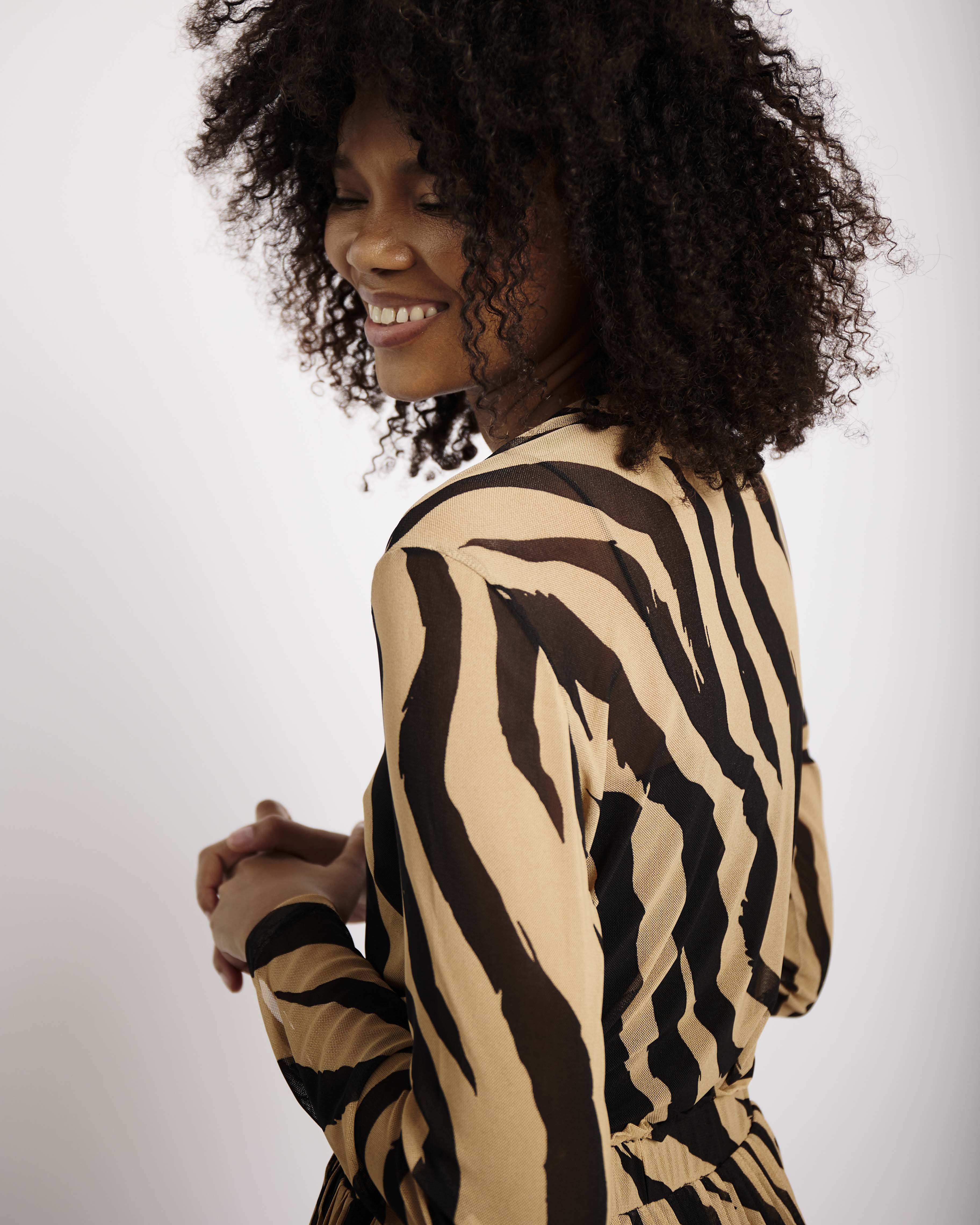 Pleated Mesh Skirt in Big Zebra - Me&B