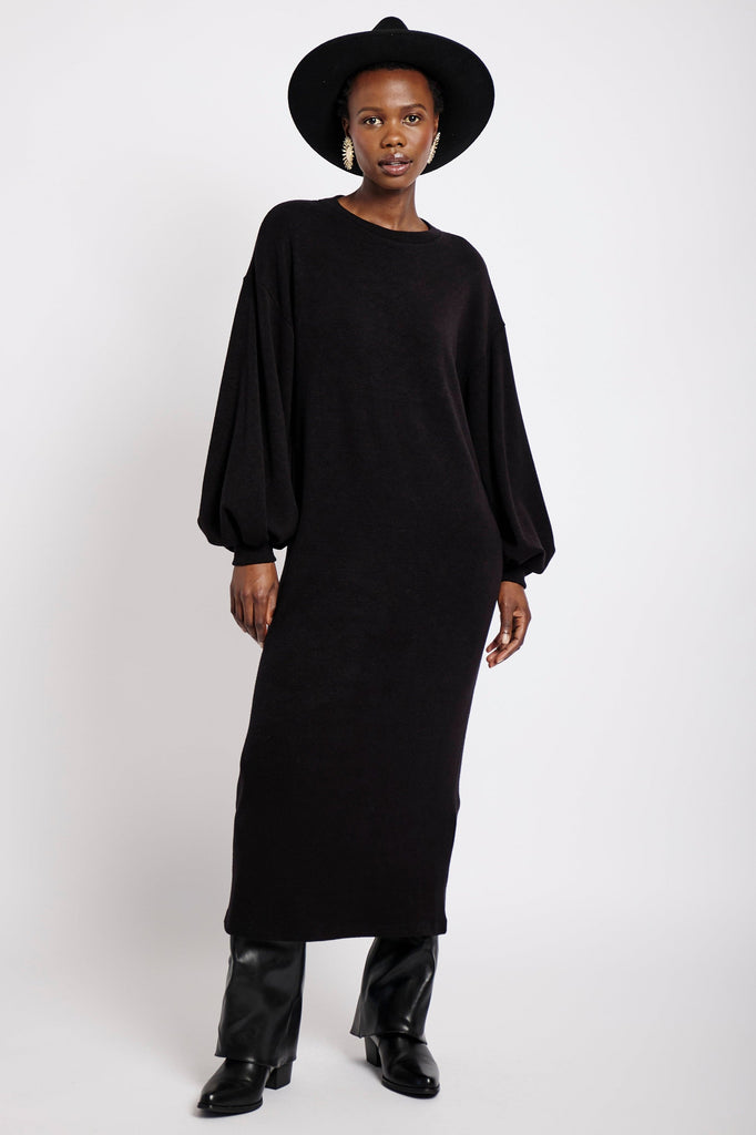 Cut and Sew Maxi Dress in Black - Me&B