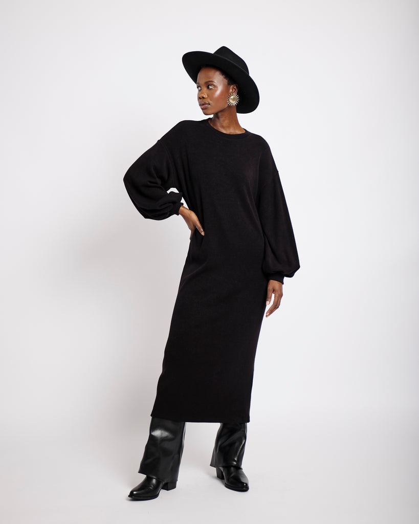 Cut and Sew Maxi Dress in Black - Me&B