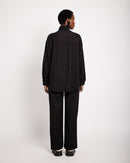 Suiting Shacket in Black Pinstripe - Me&B