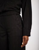 Suiting Shacket in Black Pinstripe - Me&B