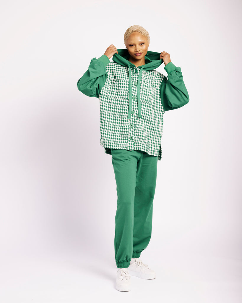 Me&B. Women clothing. Loungewear. Sweatpants. Trackpants. Loungewear. Green sweatpants. Green tracksuit pants. Green trackpants. Green fleece pants. Local brand Cape Town.