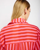 The Bellow Sleeve Shirt in Pink Red Stripe