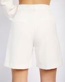 Tailored Pleat Front Short in Milk
