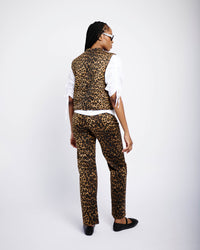 Tie Front Quilted Gilet in Animal - Me&B