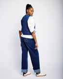 Tie Front Quilted Gilet in Denim - Me&B