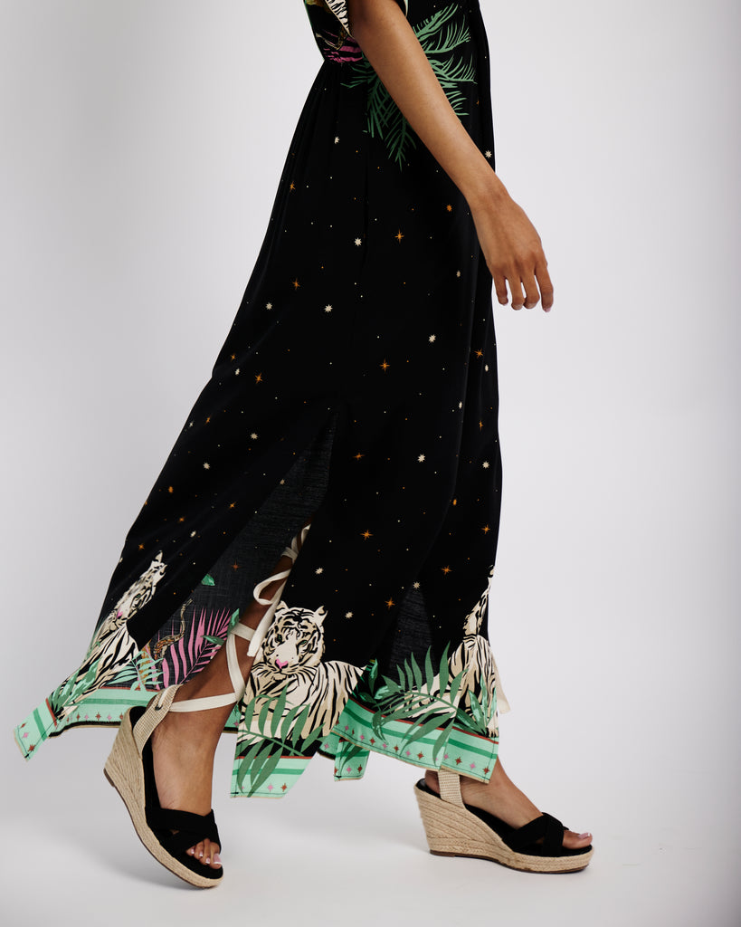 Me&B. Women's Clothing. Kaftan Dress. Black kaftan dress. Maxi kaftan. Palm print kaftan dress. Locally made in South Africa.