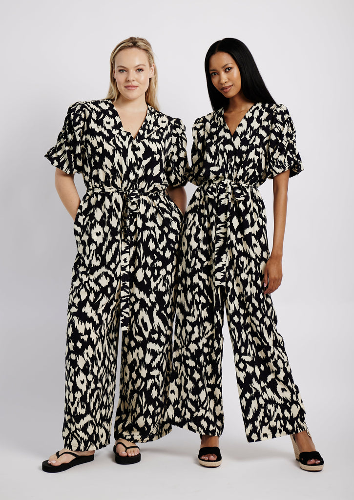 Me&B. Women's Clothing. Jumpsuit. Black and white jumpsuit. Animal print jumpsuit. Locally made in South Africa