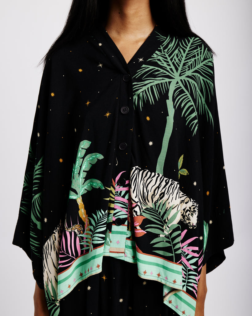 Me&B. Shirt. Black Tiger Shirt with Kimono Sleeves. Black Tiger Set. Local Cape Town Brand.