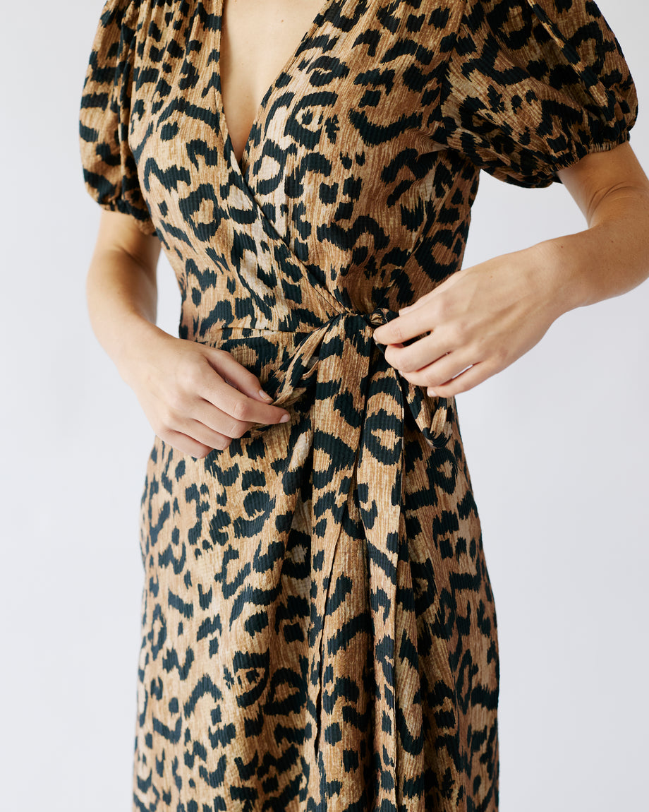 Animal print maxi hot sale wrap dress