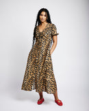 Empire Collar Dress in Animal