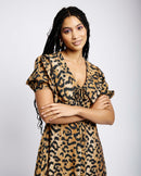 Empire Collar Dress in Animal