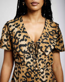 Empire Collar Dress in Animal