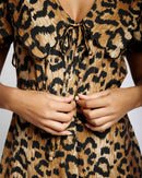 Empire Collar Dress in Animal