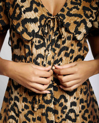 Empire Collar Dress in Animal