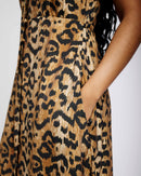 Empire Collar Dress in Animal