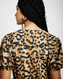Empire Collar Dress in Animal