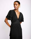 Ra Ra Tiered Dress in Black