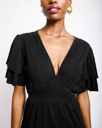 Ra Ra Tiered Dress in Black