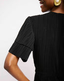 Ra Ra Tiered Dress in Black