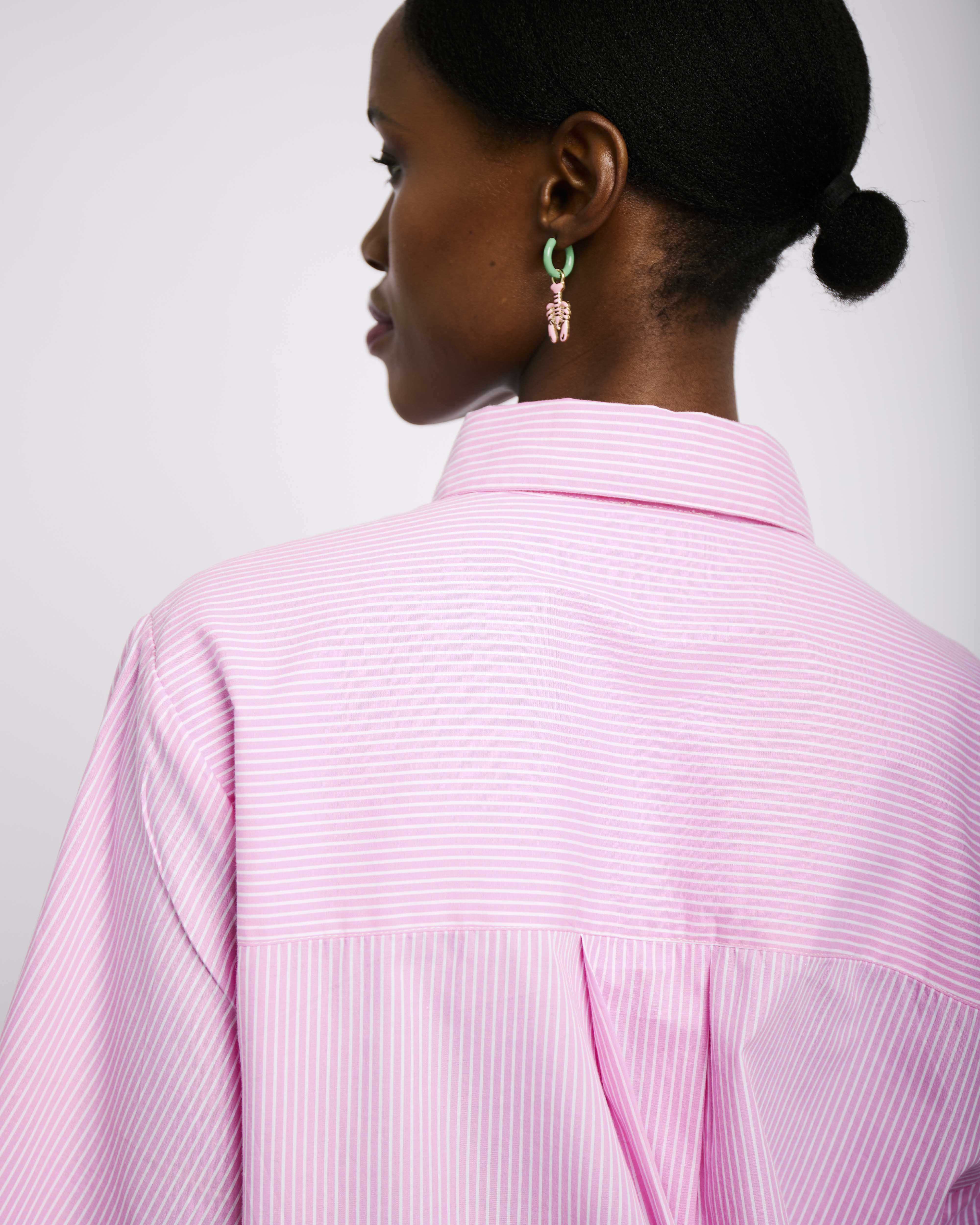 The Perfect Boxy Shirt in Pink Stripe