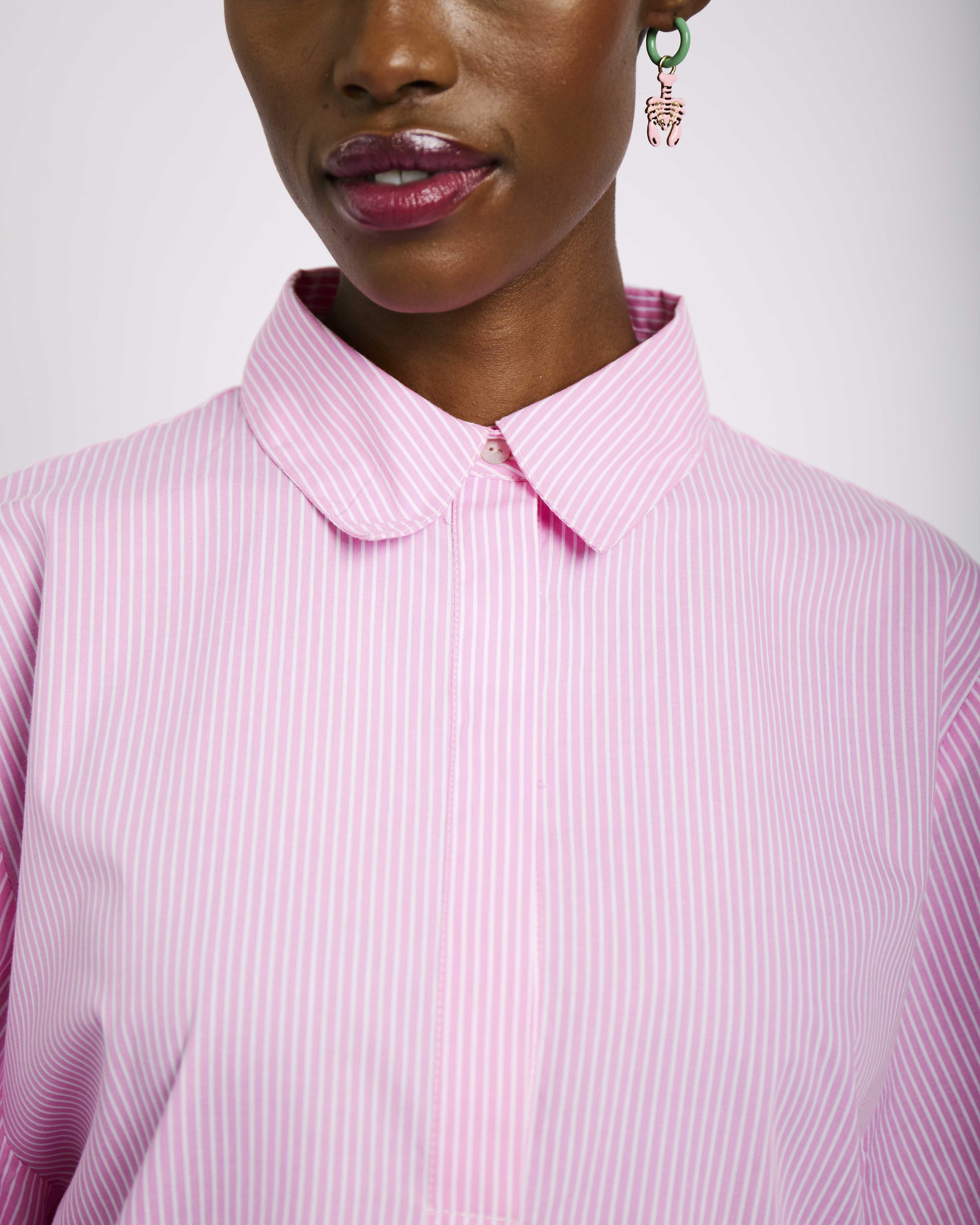 The Perfect Boxy Shirt in Pink Stripe