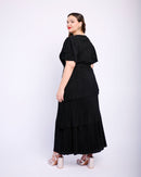 Ra Ra Tiered Dress in Black