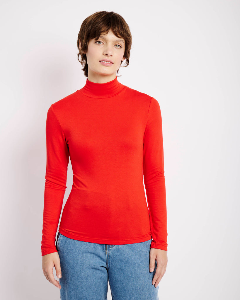 Basic Longsleeve Polo in Red - Me&B