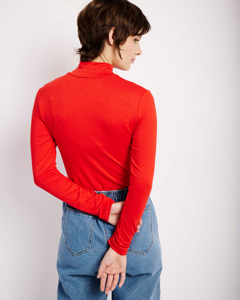 Basic Longsleeve Polo in Red - Me&B