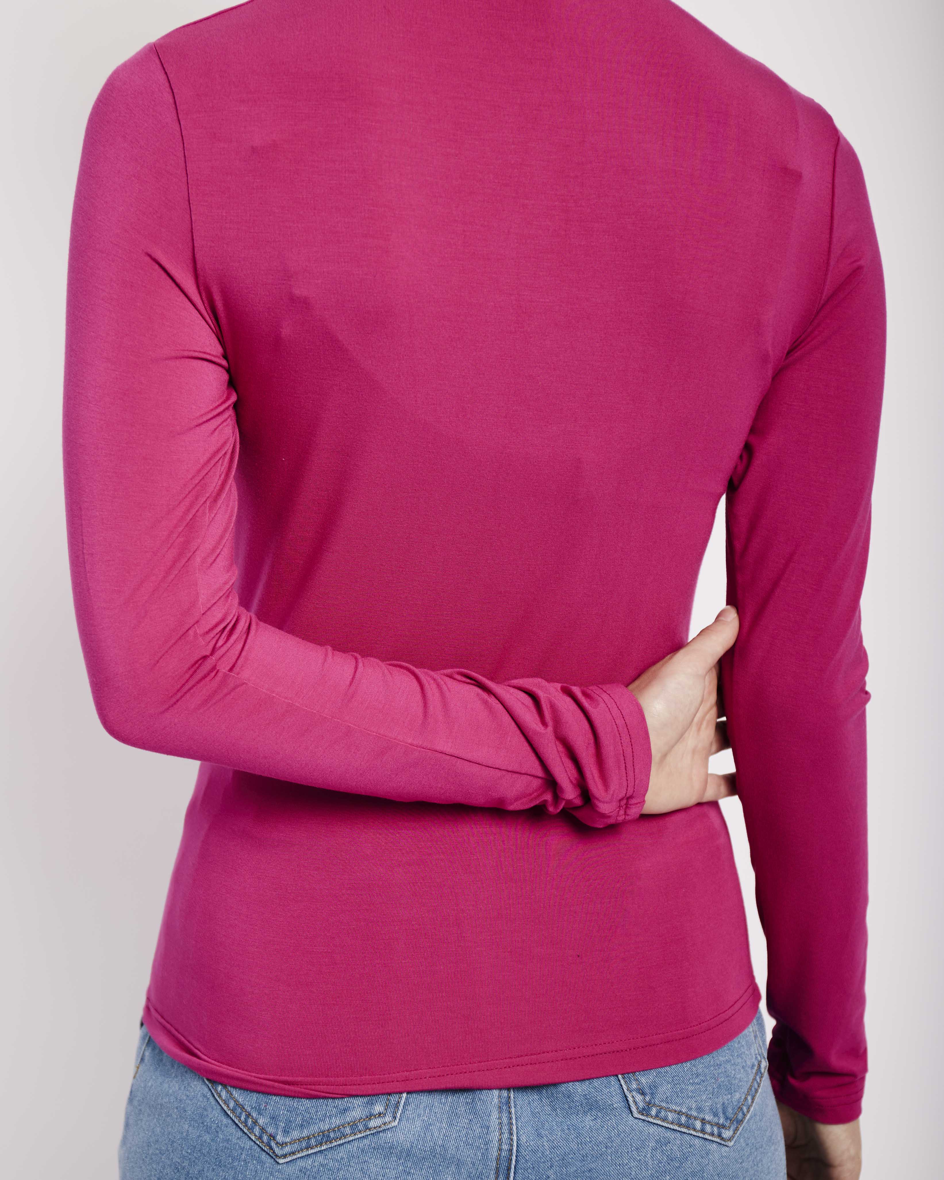 Basic Longsleeve Polo in Raspberry - Me&B