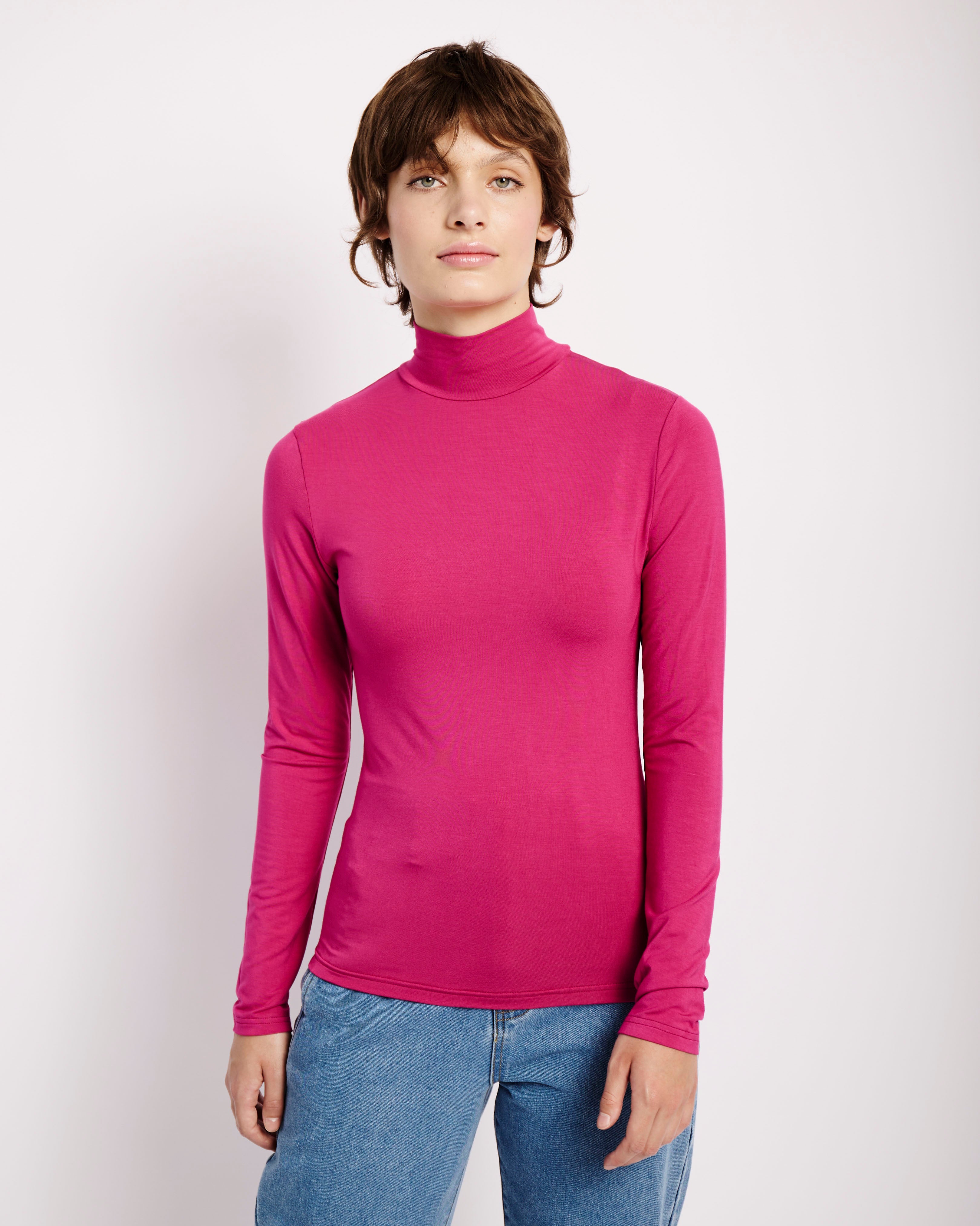 Basic Longsleeve Polo in Raspberry - Me&B