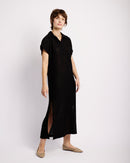 Collared Maxi Knit Dress in Black - Me&B