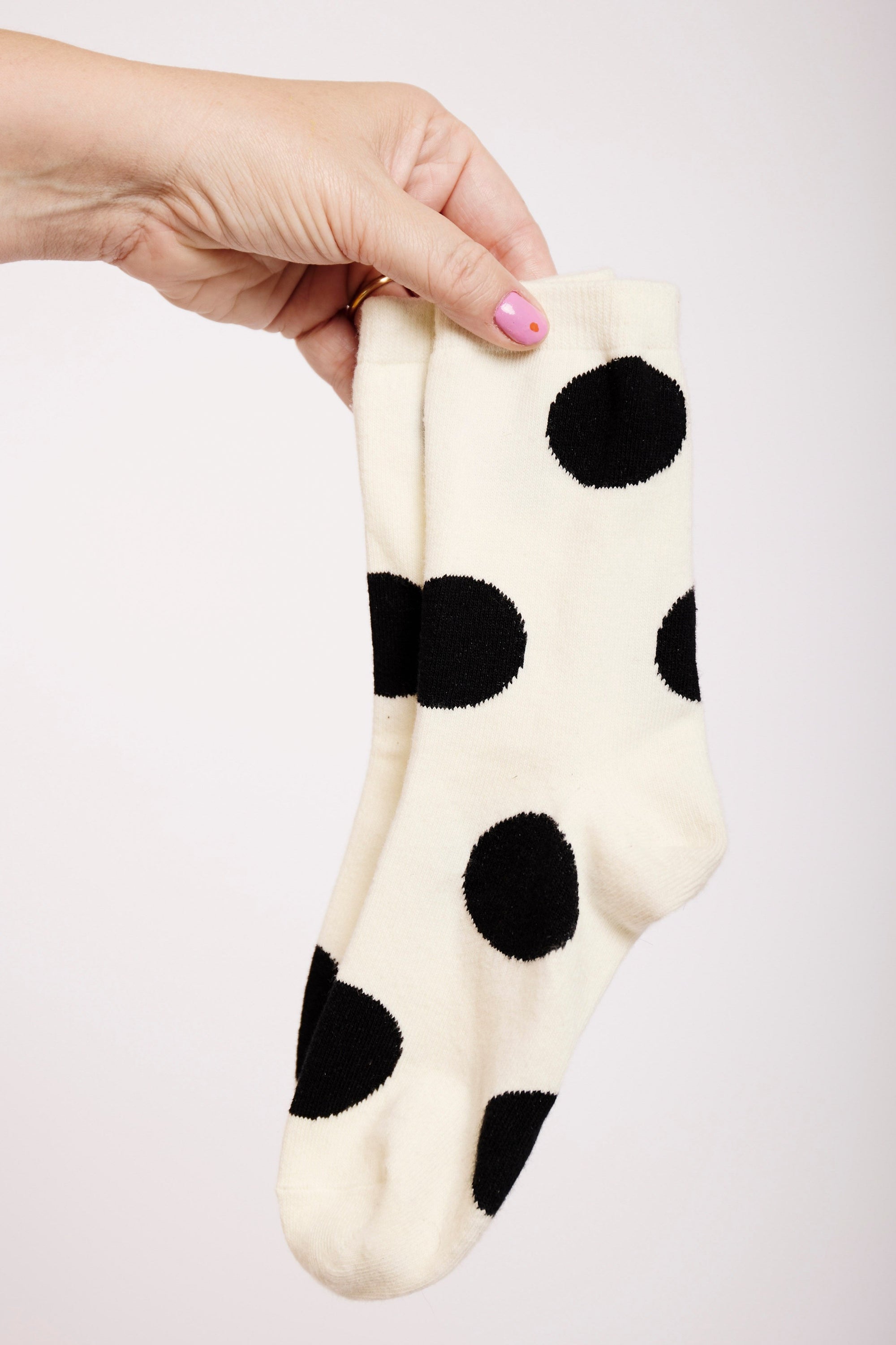 Black and Cream Spot Socks