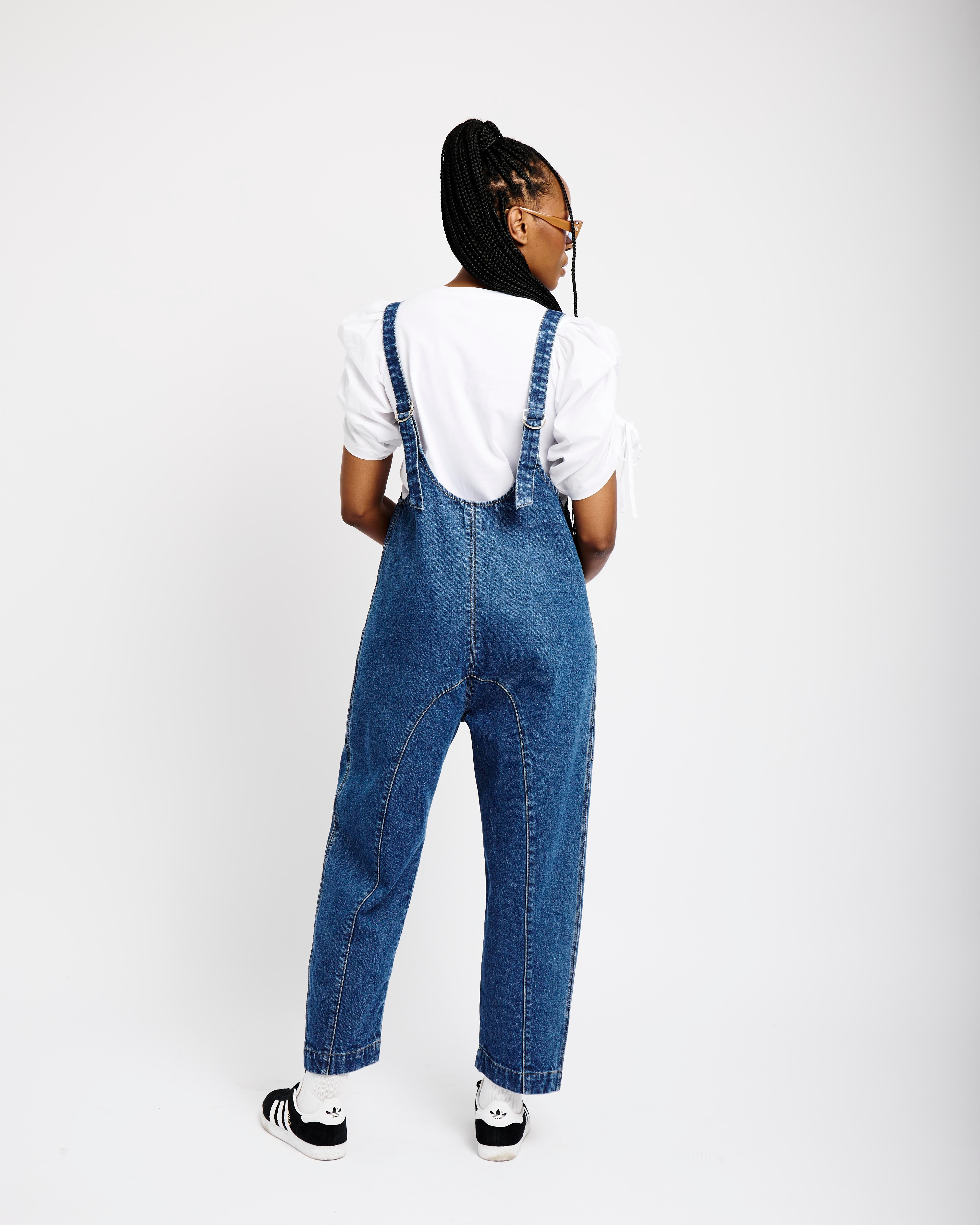 Relaxed Dungaree in Blue Denim - Me&B