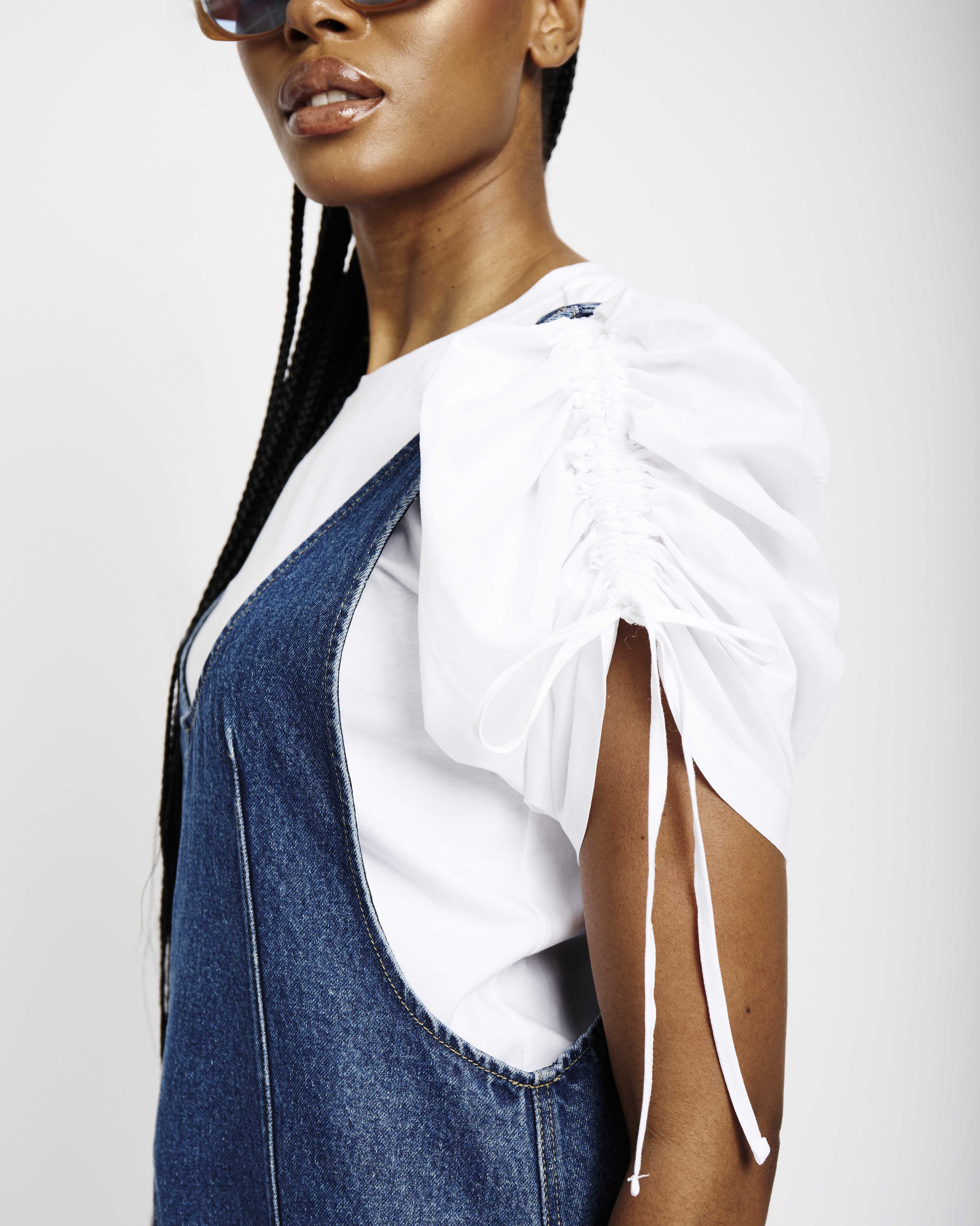 Relaxed Dungaree in Blue Denim - Me&B