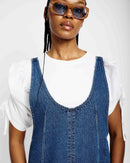 Relaxed Dungaree in Blue Denim - Me&B