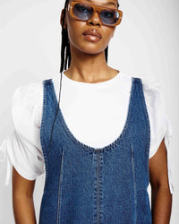Relaxed Dungaree in Blue Denim - Me&B