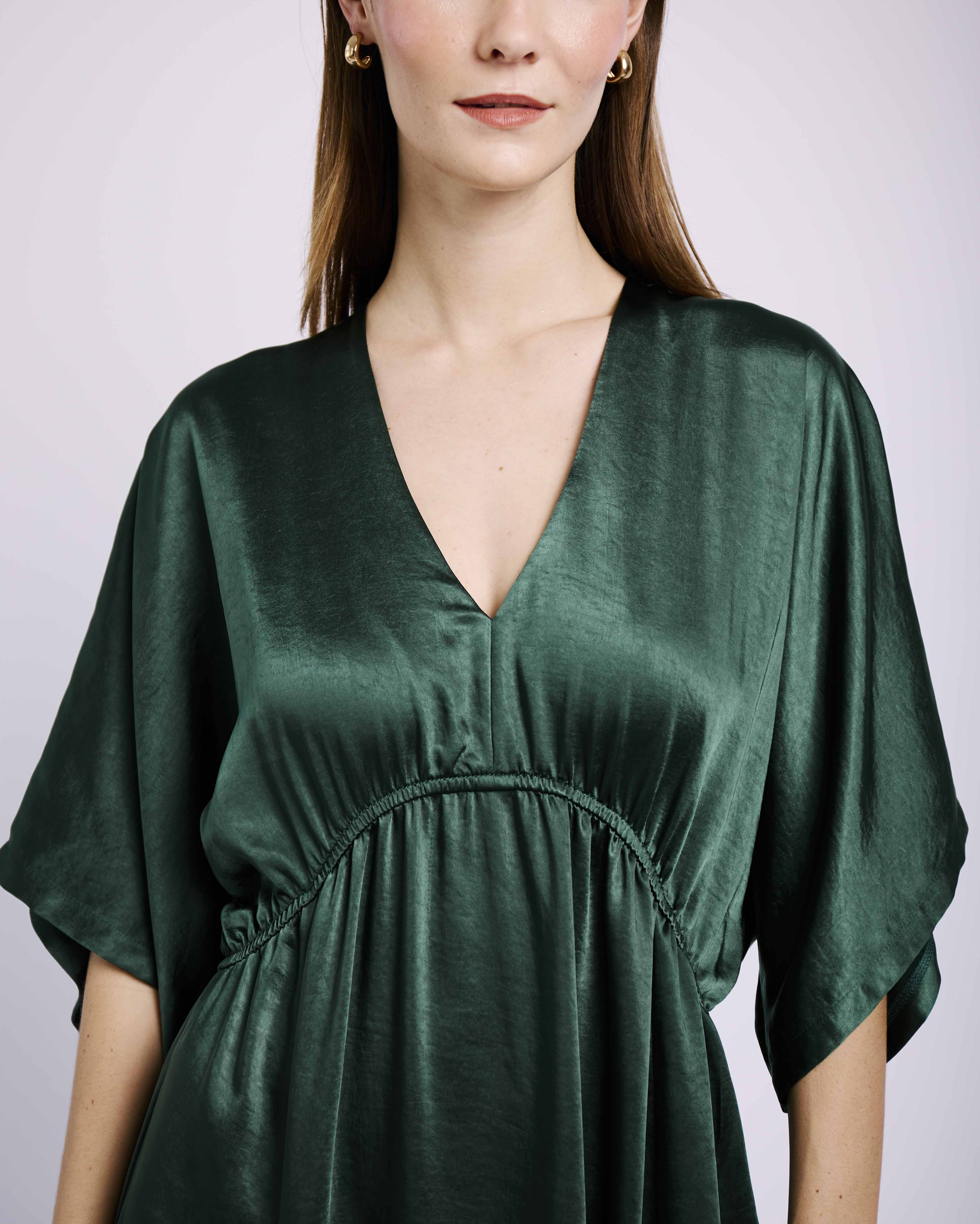 Joy Kaftan in Bottle Green