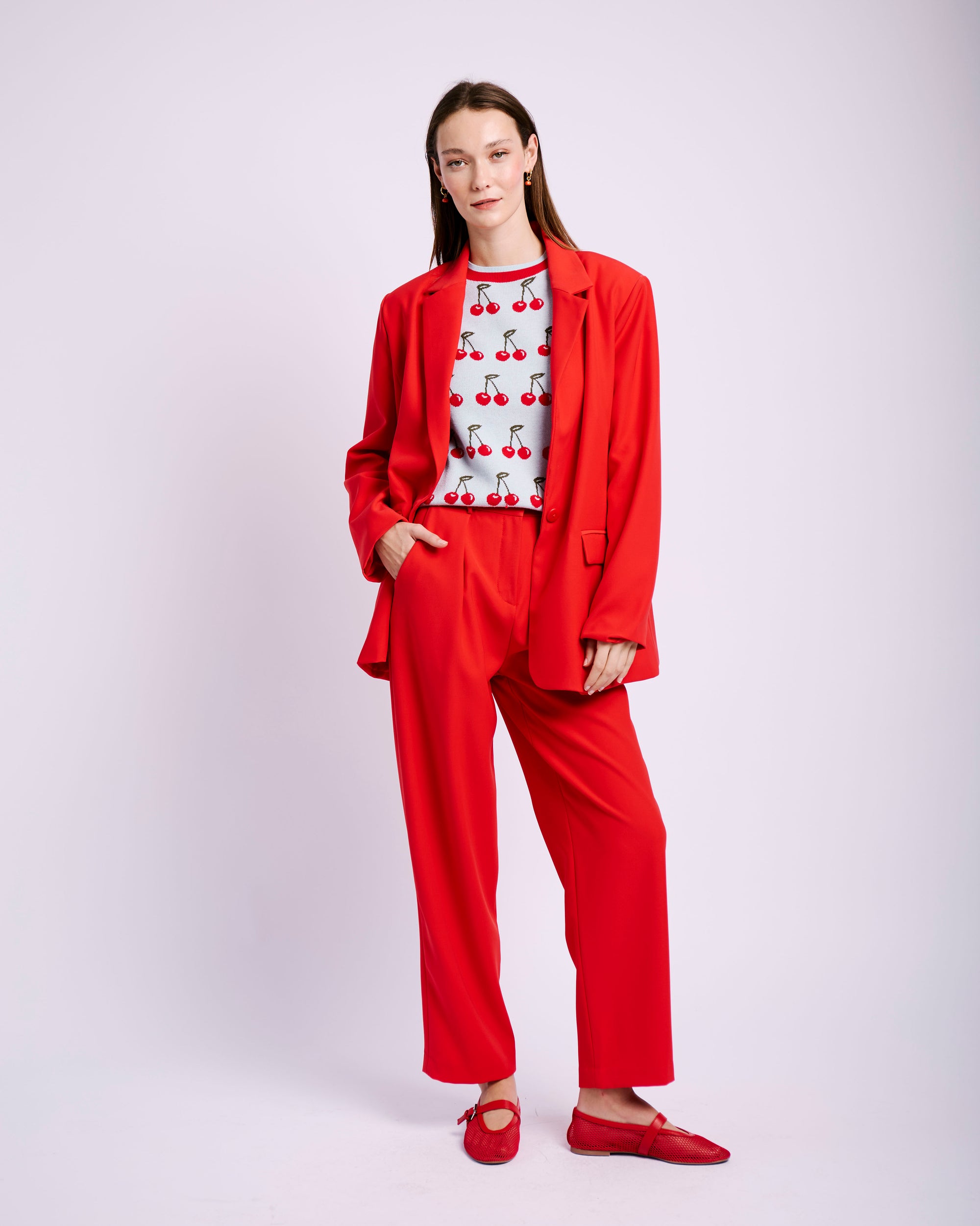 Tailored Lined Jacket in Red