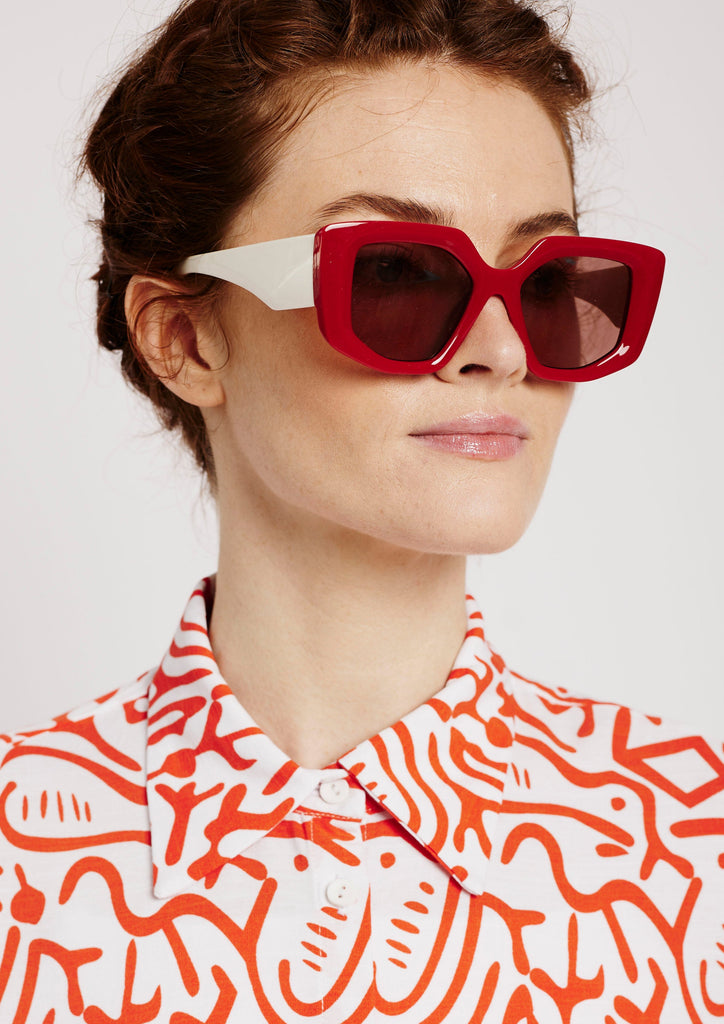 Me&B. Accessories. Sunglasses. Hawaii Sunglasses. Red and White Sunglasses. Local Cape Town Brand. 