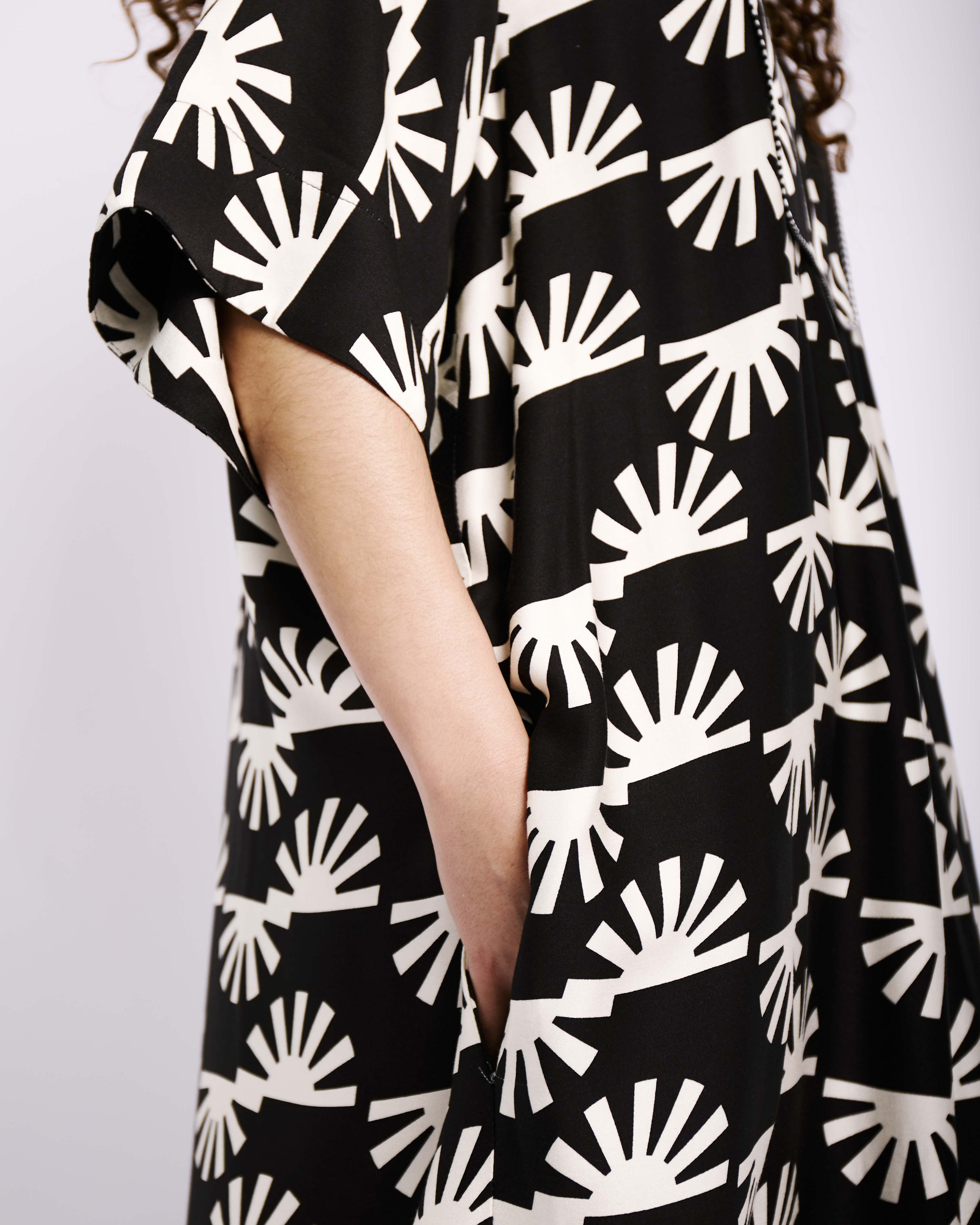 The Tunic Bib Front Dress in Sun Stripe